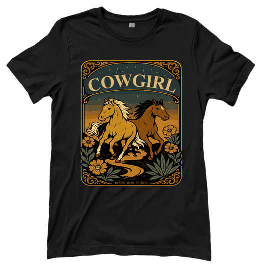 Cowgirl Pferde – Western T‑Shirt