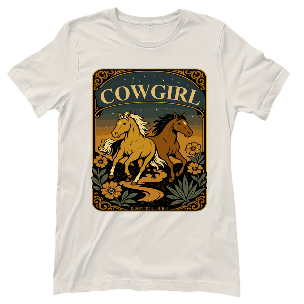 Cowgirl Pferde – Western T‑Shirt