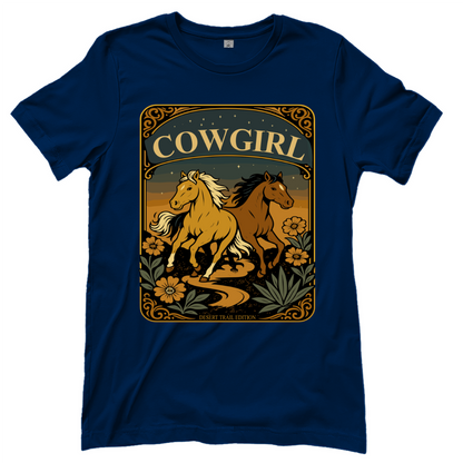 Cowgirl Pferde – Western T‑Shirt
