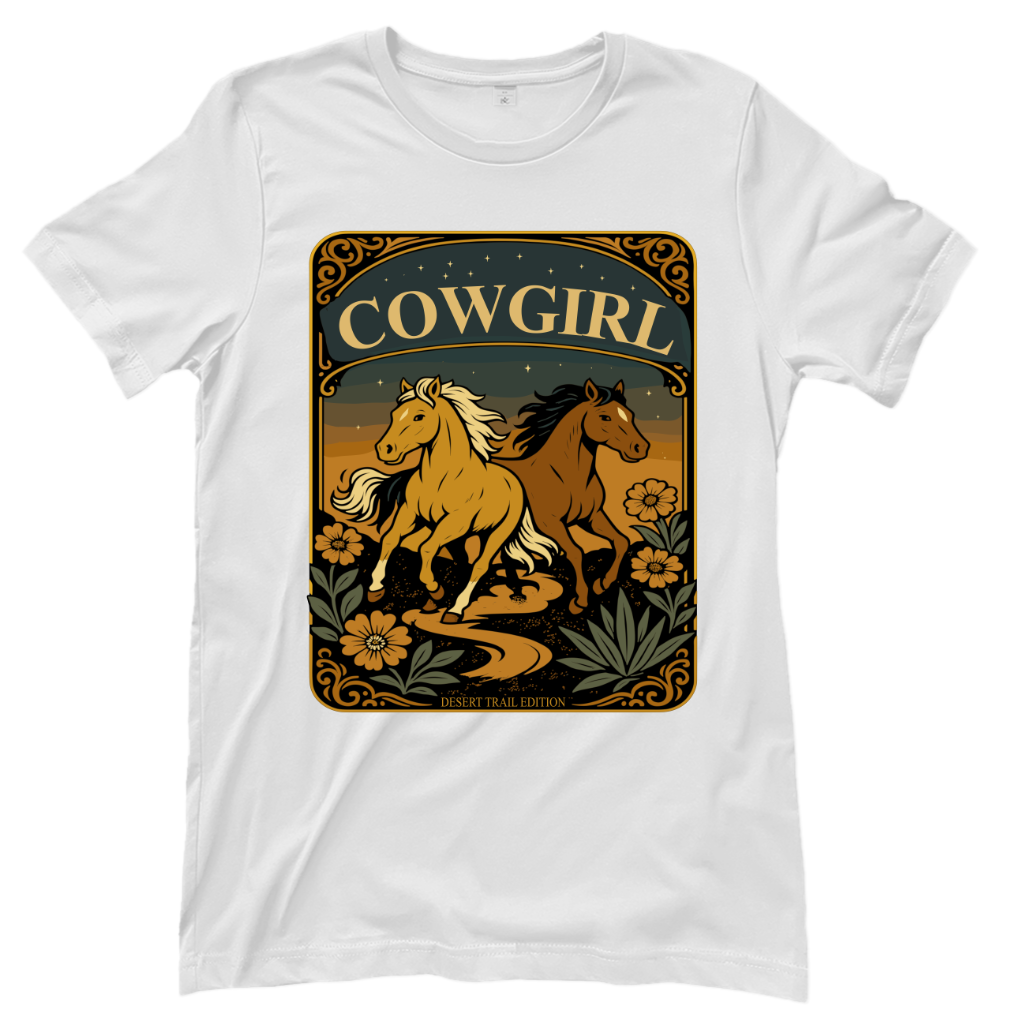 Cowgirl Pferde – Western T‑Shirt