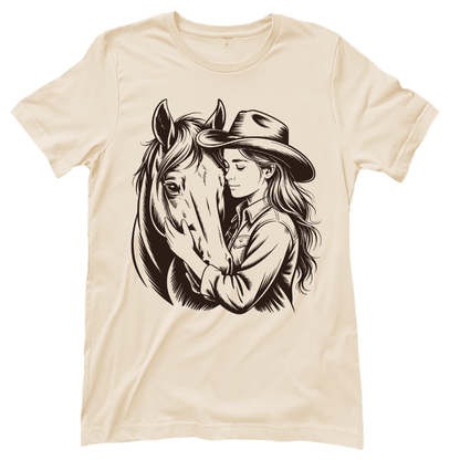 Cowgirl & Pferd – Western T‑Shirt