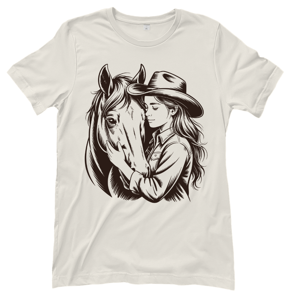 Cowgirl & Pferd – Western T‑Shirt