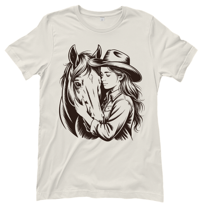 Cowgirl & Pferd – Western T‑Shirt
