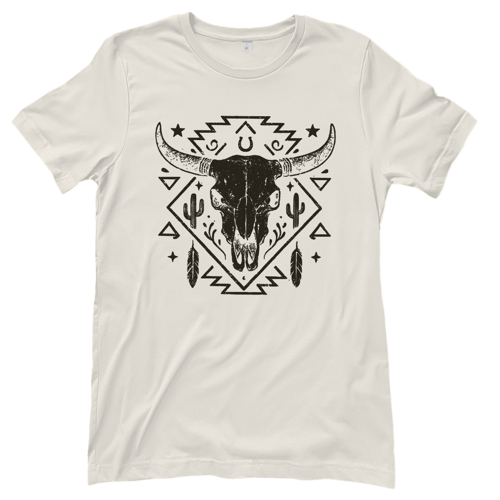 Schädelmotiv – Western T‑Shirt