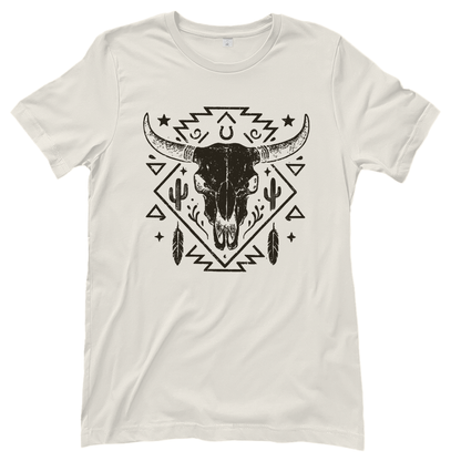 Schädelmotiv – Western T‑Shirt