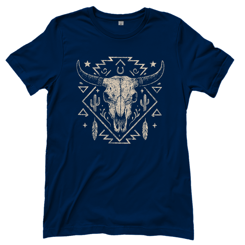 Schädelmotiv – Western T‑Shirt