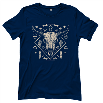 Schädelmotiv – Western T‑Shirt