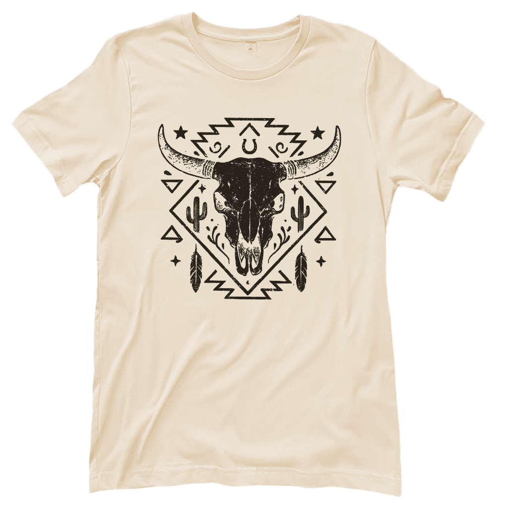Schädelmotiv – Western T‑Shirt