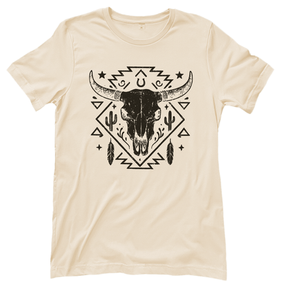 Schädelmotiv – Western T‑Shirt