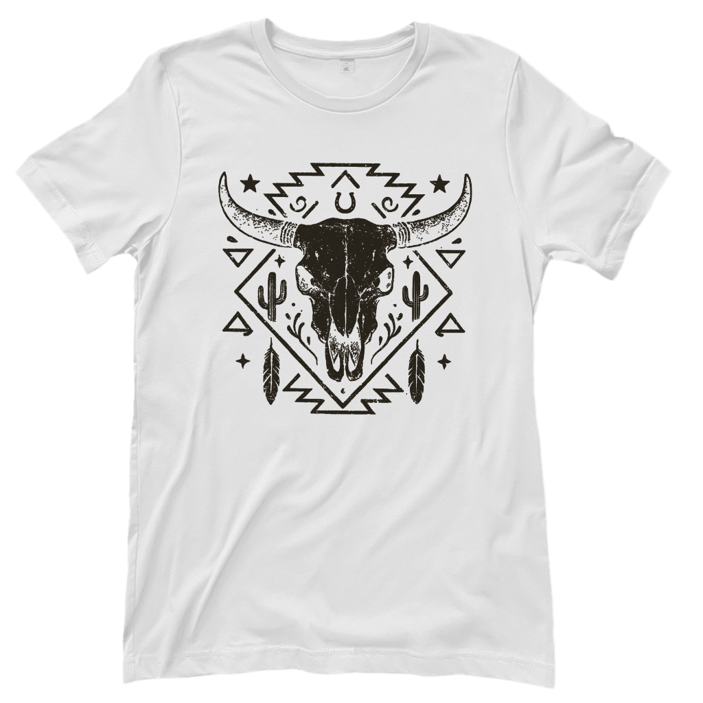 Schädelmotiv – Western T‑Shirt