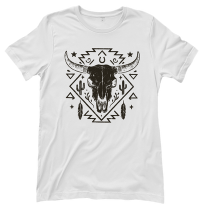 Schädelmotiv – Western T‑Shirt