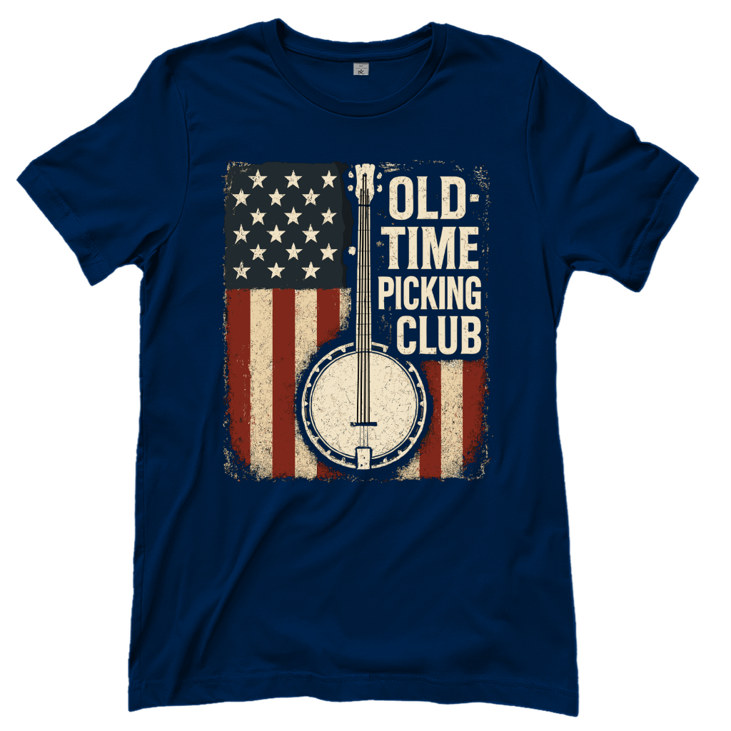 Banjo Flaggenmotiv – Countrymusik T‑Shirt
