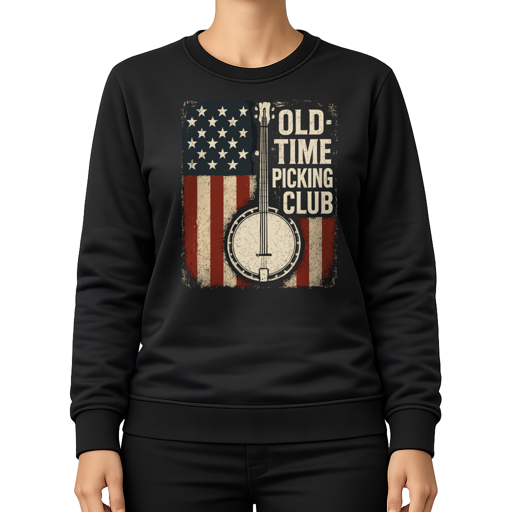 Banjo Flaggenmotiv – Countrymusik Sweatshirt