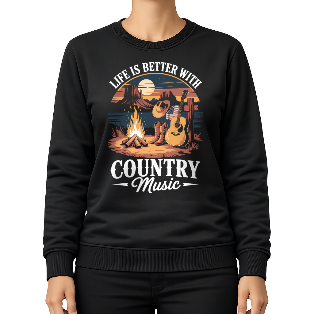 Life Is Better – Countrymusik Sweatshirt
