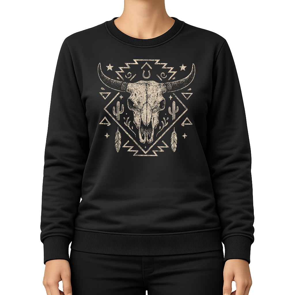 Schädelmotiv – Western Sweatshirt