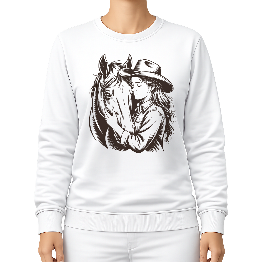 Cowgirl & Pferd – Western Sweatshirt