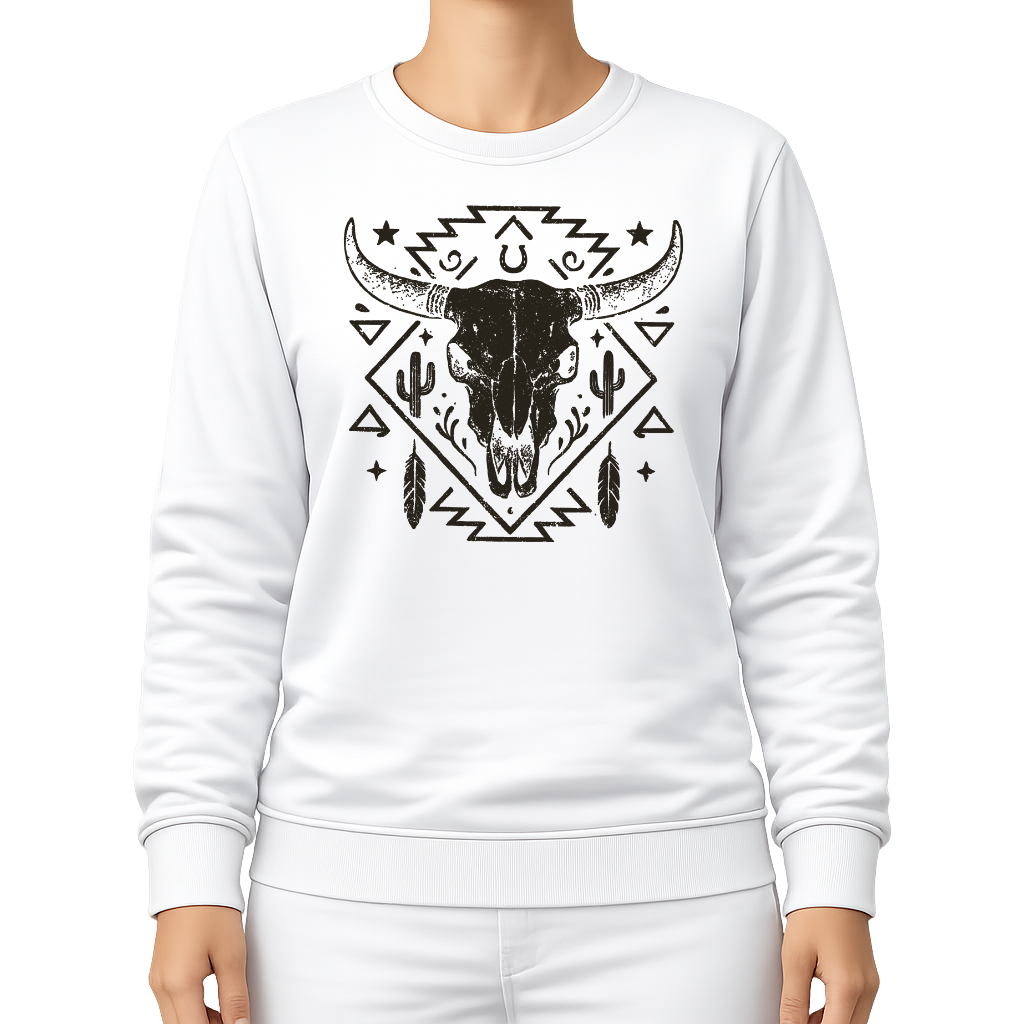 Schädelmotiv – Western Sweatshirt