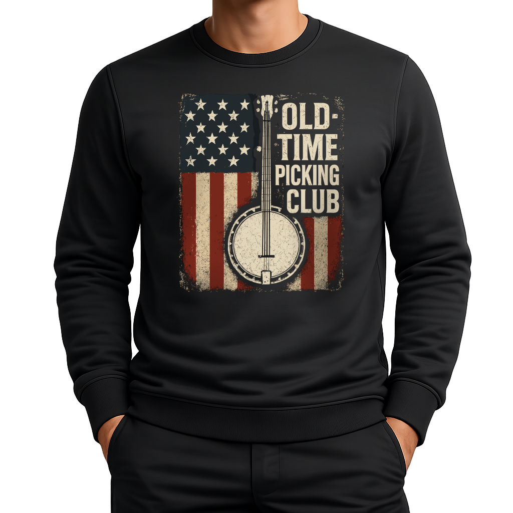 Banjo Flaggenmotiv – Countrymusik Sweatshirt