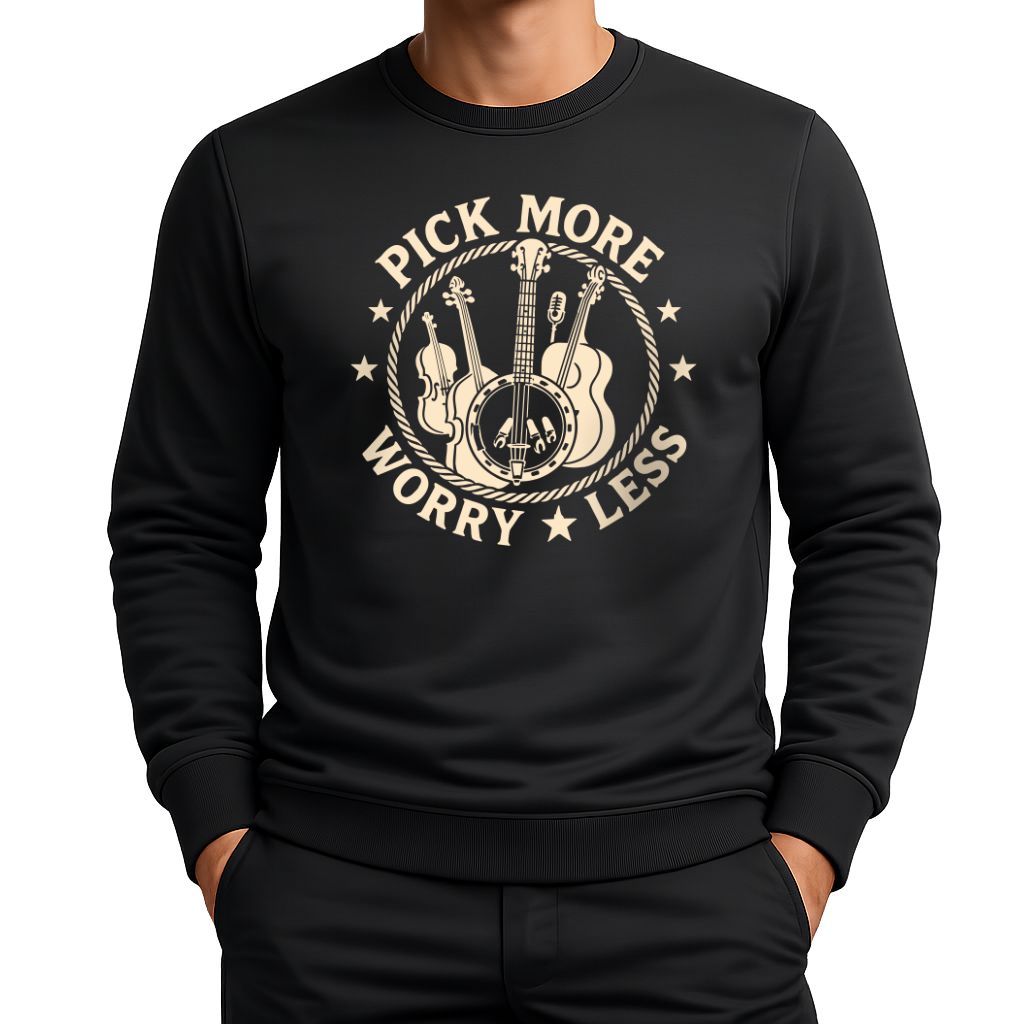 Pick More Worry Less – Countrymusik Sweatshirt
