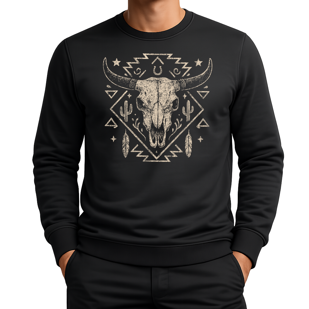 Schädelmotiv – Western Sweatshirt