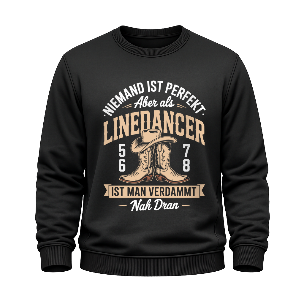 Schwarzes Line Dance Sweatshirt mit Spruch Niemand ist perfekt