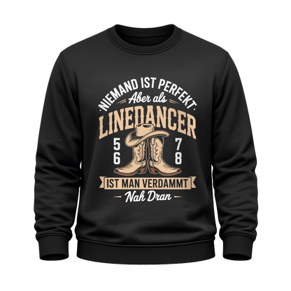 Schwarzes Line Dance Sweatshirt mit Spruch Niemand ist perfekt