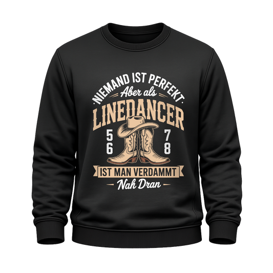 Schwarzes Line Dance Sweatshirt mit Spruch Niemand ist perfekt