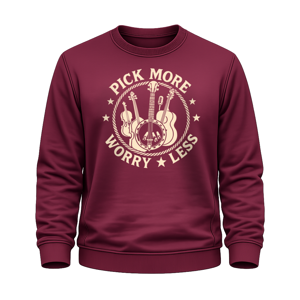 Pick More Worry Less – Countrymusik Sweatshirt
