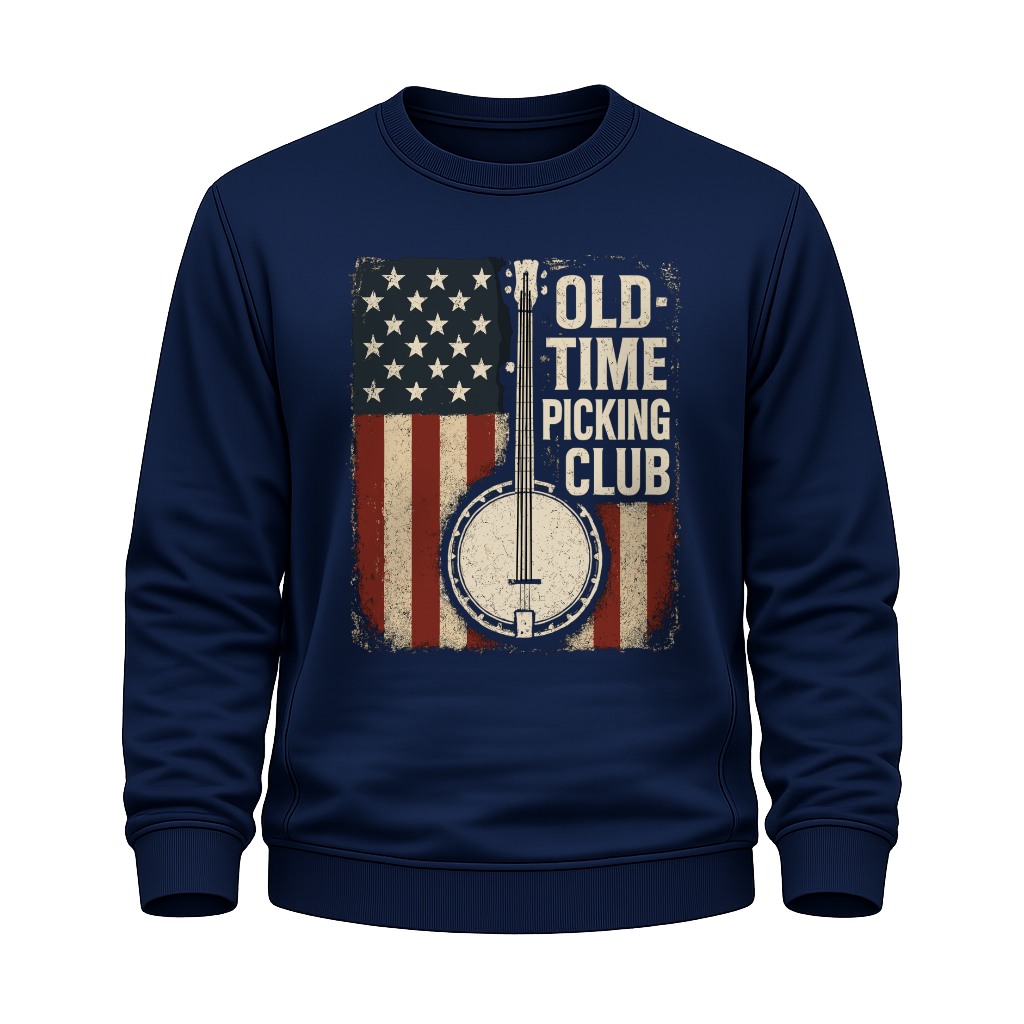 Banjo Flaggenmotiv – Countrymusik Sweatshirt