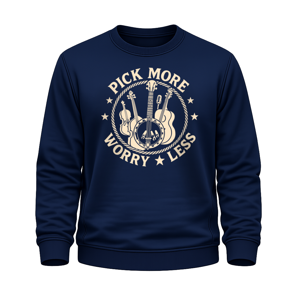 Pick More Worry Less – Countrymusik Sweatshirt