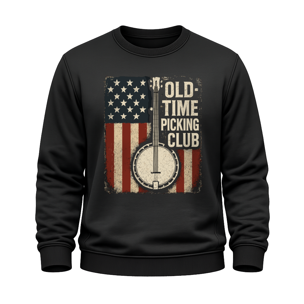 Banjo Flaggenmotiv – Countrymusik Sweatshirt