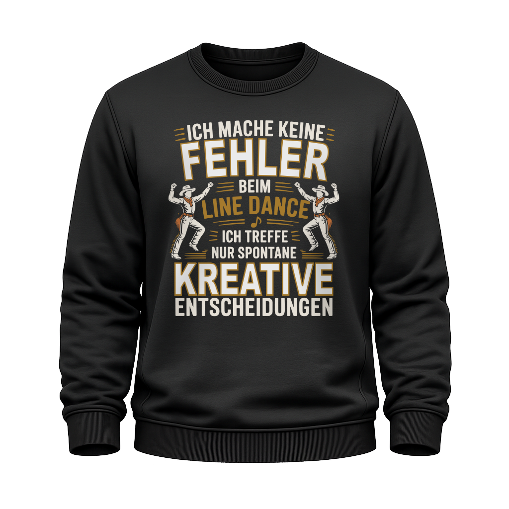 Schwarzes Line Dance Sweatshirt mit Spruch Keine Fehler