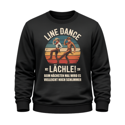 Schwarzes Line Dance Sweatshirt mit Spruch Lächle!