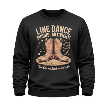 Schwarzes Line Dance Sweatshirt mit Spruch Modus aktiviert
