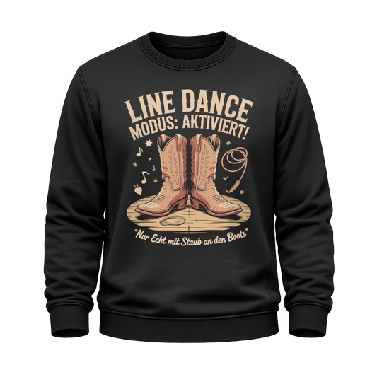 Schwarzes Line Dance Sweatshirt mit Spruch Modus aktiviert