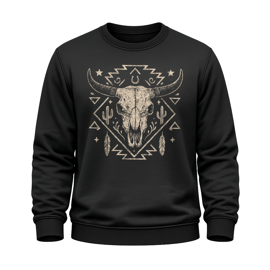 Schädelmotiv – Western Sweatshirt