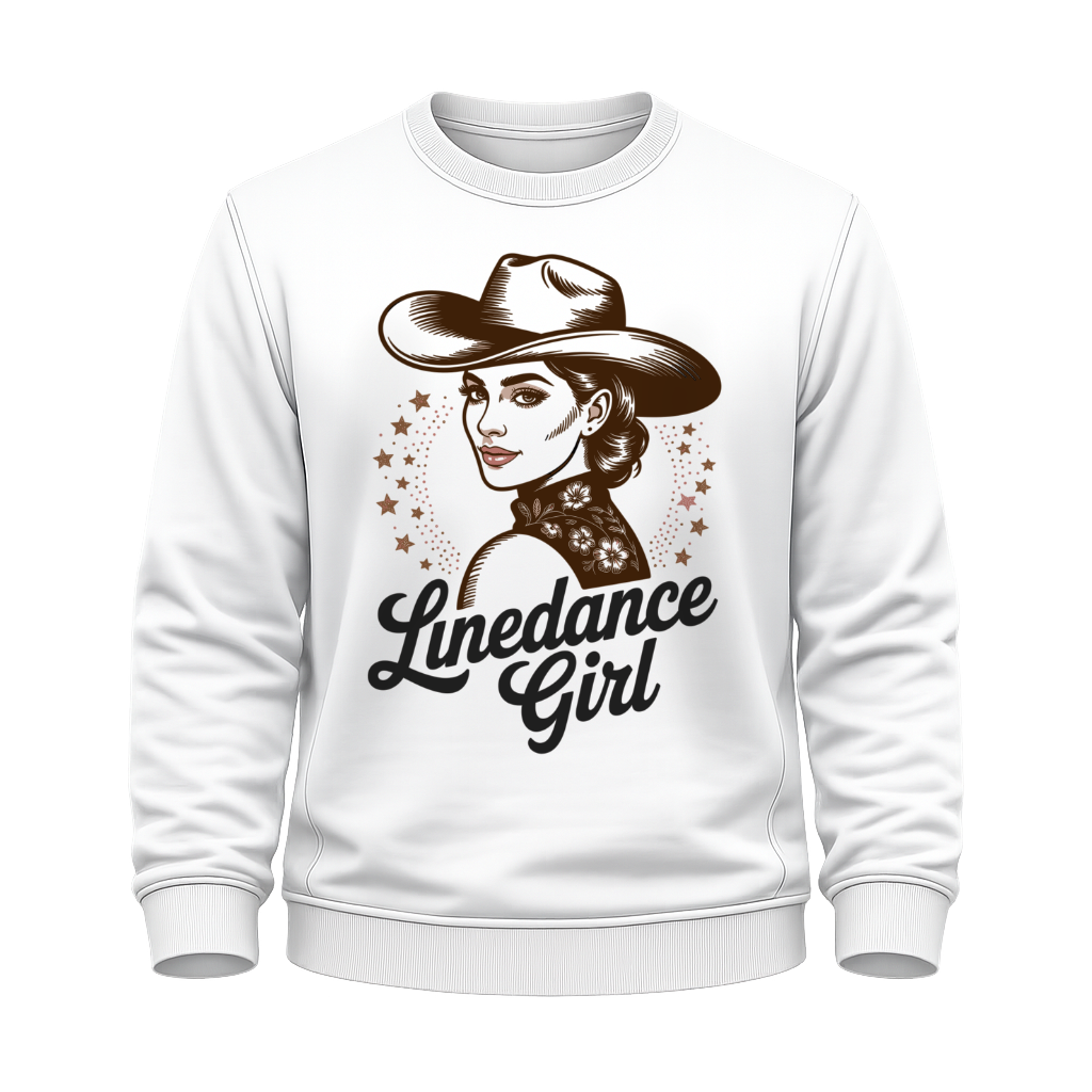 Schwarzes Line Dance Sweatshirt mit Spruch Linedance Girl