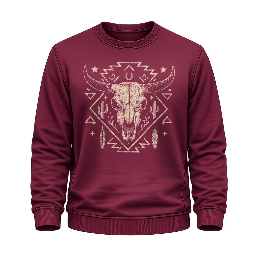 Schädelmotiv – Western Sweatshirt