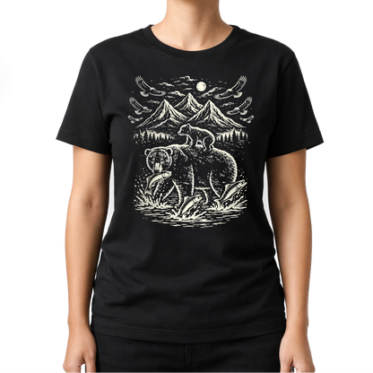 Bärenmotiv – Western T‑Shirt
