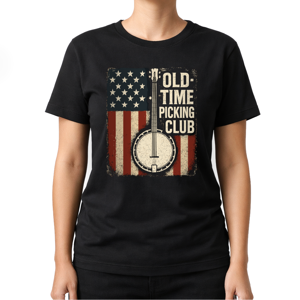 Banjo Flaggenmotiv – Countrymusik T‑Shirt