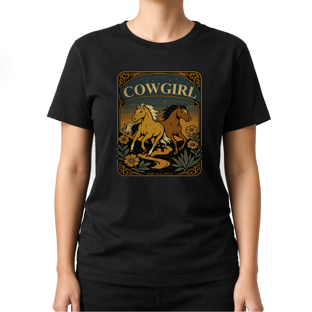 Cowgirl Pferde – Western T‑Shirt