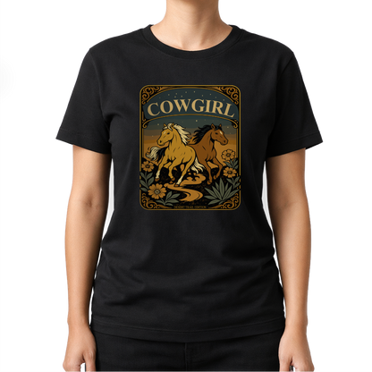 Cowgirl Pferde – Western T‑Shirt