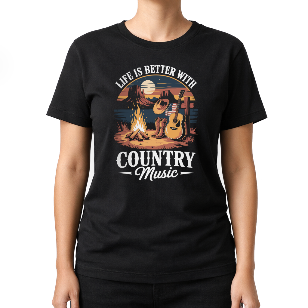 Life Is Better – Countrymusik T‑Shirt