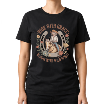 Ride with Grace – Western T‑Shirt
