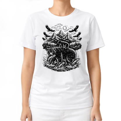 Bärenmotiv – Western T‑Shirt
