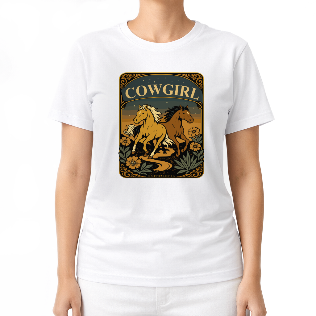 Cowgirl Pferde – Western T‑Shirt