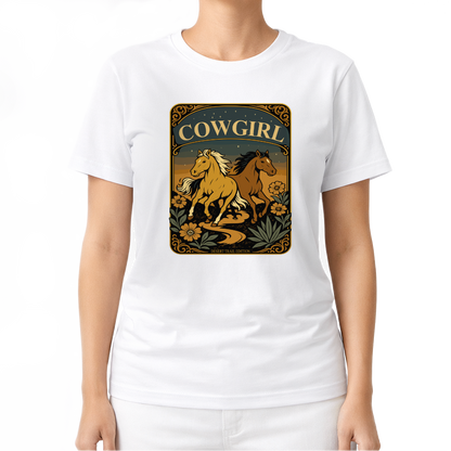 Cowgirl Pferde – Western T‑Shirt