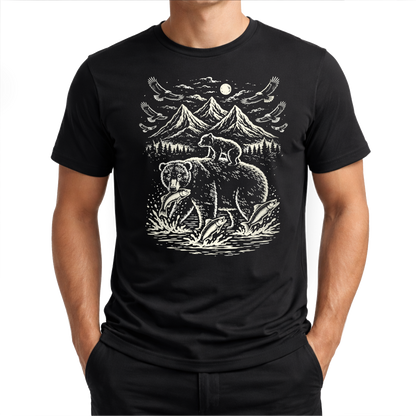 Bärenmotiv – Western T‑Shirt