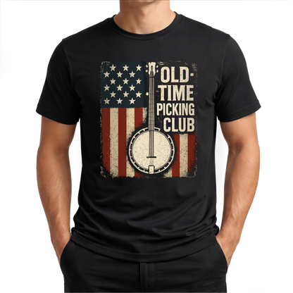 Banjo Flaggenmotiv – Countrymusik T‑Shirt