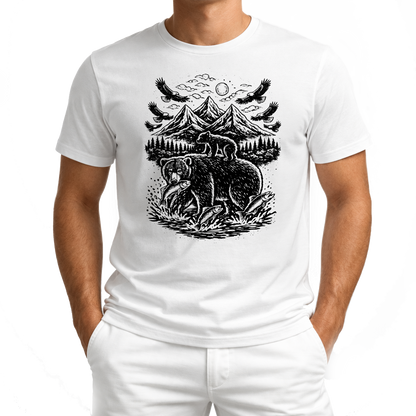 Bärenmotiv – Western T‑Shirt